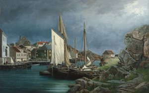 Vissersdorp door Edvard Skari