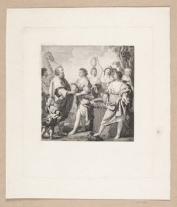 Eliezer en Rebekka bij de bron door Edvard Sonne