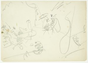 Compositiestudie voor het Langelinje-beeld door Edvard Weie