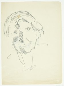Portret van de vrouw van de kunstenaar, schilderes Agnes Weie (1878-1964), en face