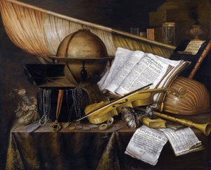 Vanitas stilleven door Edwaert Colyer or Collier