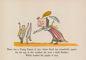 Er was een jong persoon uit Ayr, wiens hoofd opmerkelijk vierkant was door Edward (after) Lear