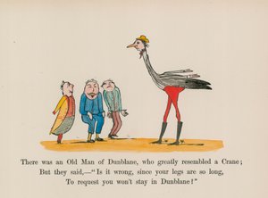 Er was een oude man van Dunblane, die sterk leek op een kraanvogel