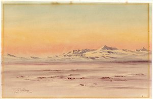 Antarctisch kustlandschap door Edward Adrian Wilson