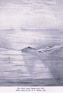 Hut Point vanaf Observation Hill door Edward Adrian Wilson