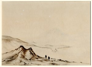 Mount Erebus vanaf Hut Point door Edward Adrian Wilson