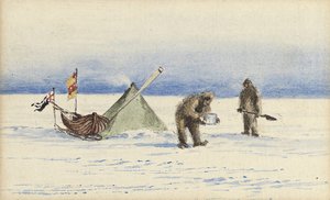 De slee-expeditie naar White Island, februari 1902: Shackleton en Wilson maken kamp, 1902