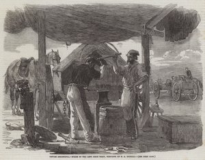 Voor Sebastopol, smederij van de linker belegeringstrein door Edward Angelo Goodall