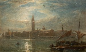 St Georgio bij maanlicht, Venetië door Edward Angelo Goodall