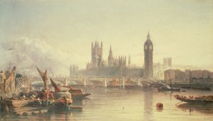 De huizen van het parlement en Westminster Bridge