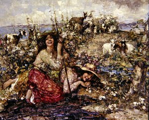 Waar leeuweriken zingen en zeevogels roepen door Edward Atkinson Hornel