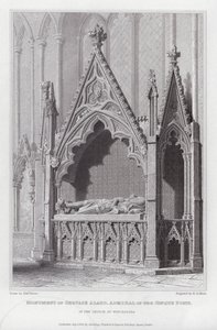 Monument van Gervase Alard, Admiraal van de Cinque Ports, in de Kerk van Winchelsea (gravure) door Edward Blore