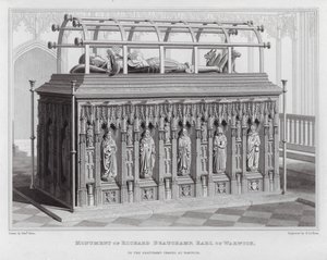 Monument van Richard Beauchamp, Graaf van Warwick, in de Beauchamp Kapel in Warwick (gravure) door Edward Blore
