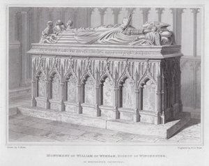 Monument van William van Wykham, Bisschop van Winchester, in Winchester Cathedral door Edward Blore