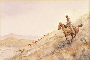 Paarden bijeen drijven