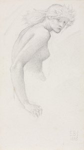 Studie van een vrouwelijke figuur door Edward Burne Jones