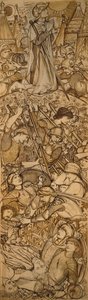 De Slag bij Beth-Horon - Jozua beveelt dat de zon en de maan stilstaan door Edward Burne Jones
