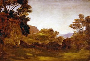 Een weg door een bebost landschap door Edward Calvert