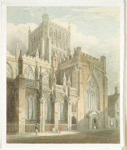 Noordaanzicht van de kathedraal van Bristol door Edward Cashin