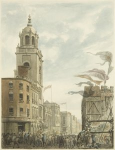 Het leggen van de eerste steen van het nieuwe Raadhuis