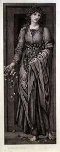 Flora, Gegraveerd door Eugene Gaujean (1850-1900) Uitgegeven door Thomas Agnew & Sons door Edward Coley (after) Burne Jones