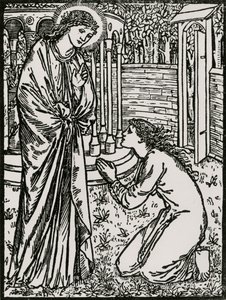 Psyche en Juno door Edward Coley (after) Burne Jones