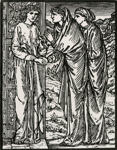 Tweede bezoek door Edward Coley (after) Burne Jones