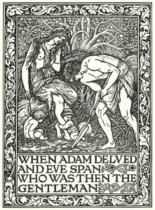 Toen Adam Groef En Eva Spon, Wie Was Toen De Edelman (gravure) door Edward Coley (after) Burne Jones