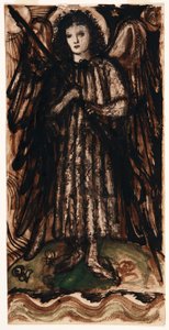 Liefde heerst over de elementen, ontwerp voor glas-in-lood, ca. 1860-62 door Edward Coley Burne Jones