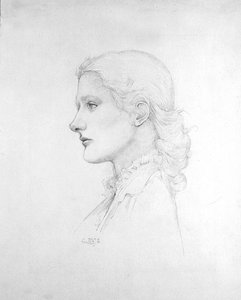 Portret van Lucy Merrill door Edward Coley Burne Jones