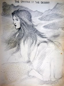 Sfinx van de Woestijn door Edward Coley Burne Jones