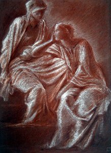 Studie van vrouwelijke figuren door Edward Coley Burne Jones
