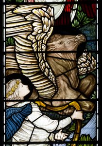 Engel en stier (detail) door Edward Burne Jones