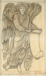 Engel met Rol - figuur nummer zes, 1880 door Edward Burne Jones