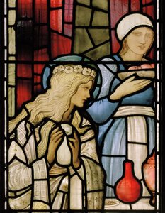 Detail (Feest in het huis van Simon) door Edward Coley Burne Jones