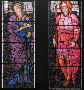 Dorothy & St George in Roze Pantser, Oostraam door Edward Burne Jones
