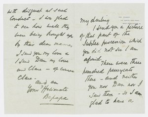 Brief aan de kleindochter van de kunstenaar Angela Thirkell