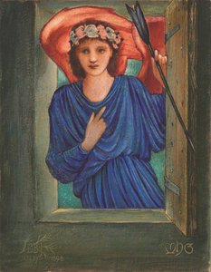 Liefde bij het raam door Edward Coley Burne Jones