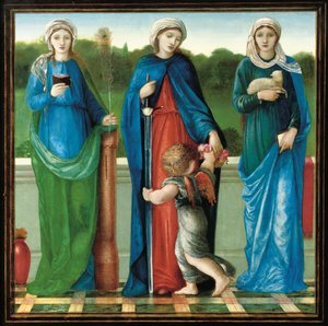 St. Barbara, St. Dorothea en St. Agnes door Edward Burne Jones
