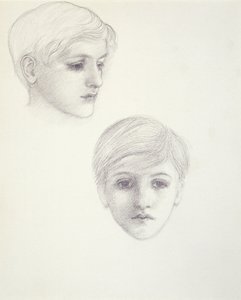 Studies van de zoon van de kunstenaar, Philip, als jonge jongen door Edward Burne Jones
