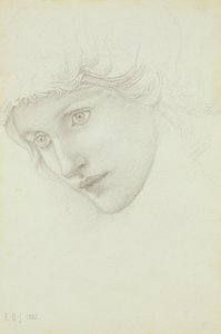 Studie voor het hoofd van een zeemeermin door Edward Burne Jones