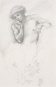Studie van een heuvelfee voor "Arthur in Avalon", 1885