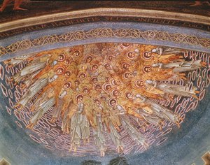 De Annunciatie (plafondmozaïek) door Edward Burne Jones