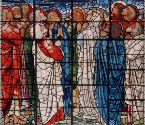 De Hemelvaart Raam (detail) door Edward Burne Jones