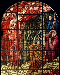 De Geboorte Raam (detail) De Herders door Edward Burne Jones
