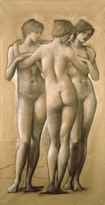 Venus Concordia - Studie van de drie gratiën, 1895 door Edward Burne Jones