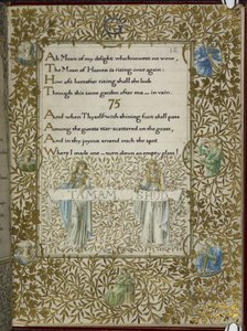 (Hele folio) De Rubaiyat van Omar Khayyam, verzen 74 - 75 door Edward Coley and Morris William Burne Jones