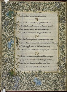 (Hele folio) De Rubaiyat van Omar Khayyam, verzen 71 - 73 door Edward Coley and Morris William Burne Jones
