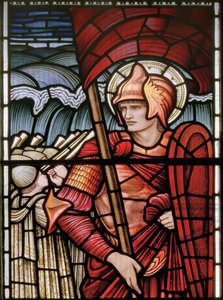 Jozua (detail) door Edward Coley and Dearle Burne Jones