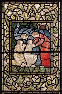 Ontvangst in het Paradijs door Edward Coley and Dearle Burne Jones